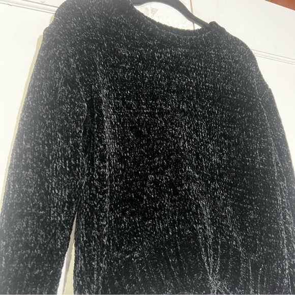 Cynthia Rowley Velour Variegated Sweater Black Size Small - Picture 3 of 8